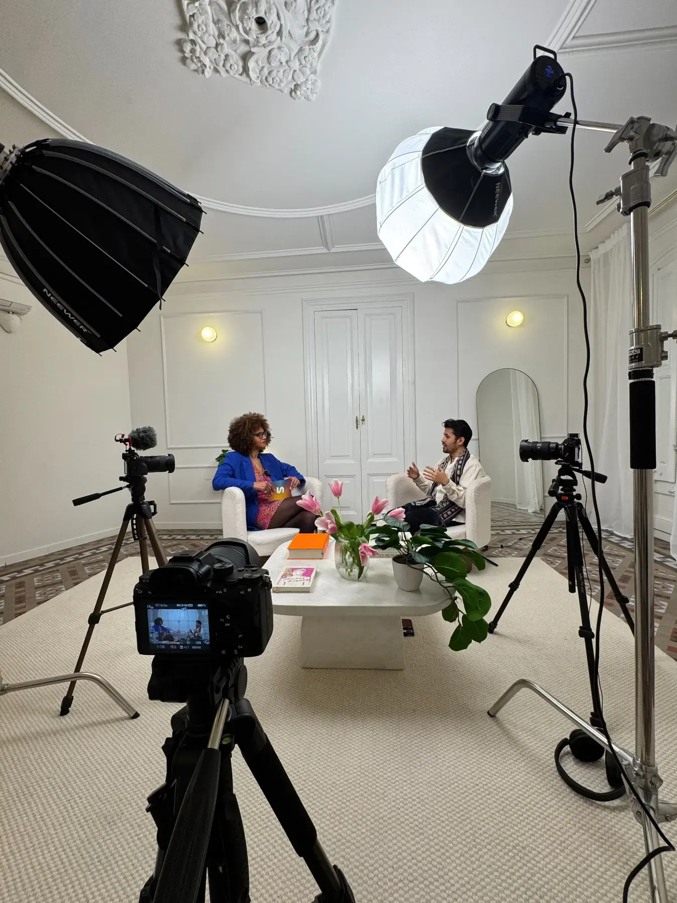 JRIS Productions audiovisual team recording an international interview