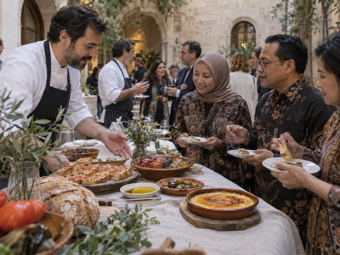 Catalan chef sharing traditional dishes with Indonesian delegates in Barcelona