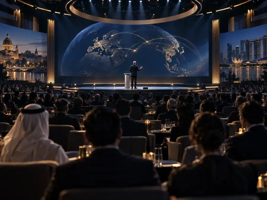 International audience attending a global summit
