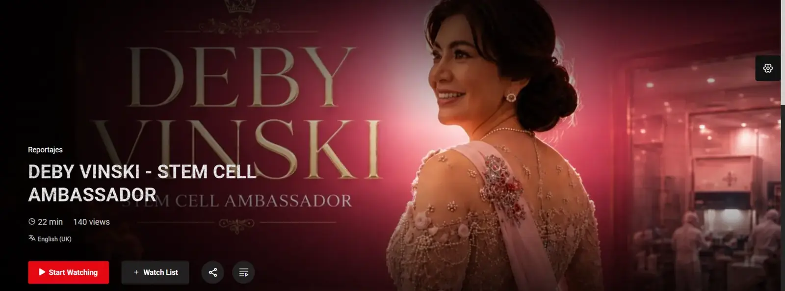 JRIS Media Play on-demand platform showing the international profile of Prof. Dr. Deby Vinski